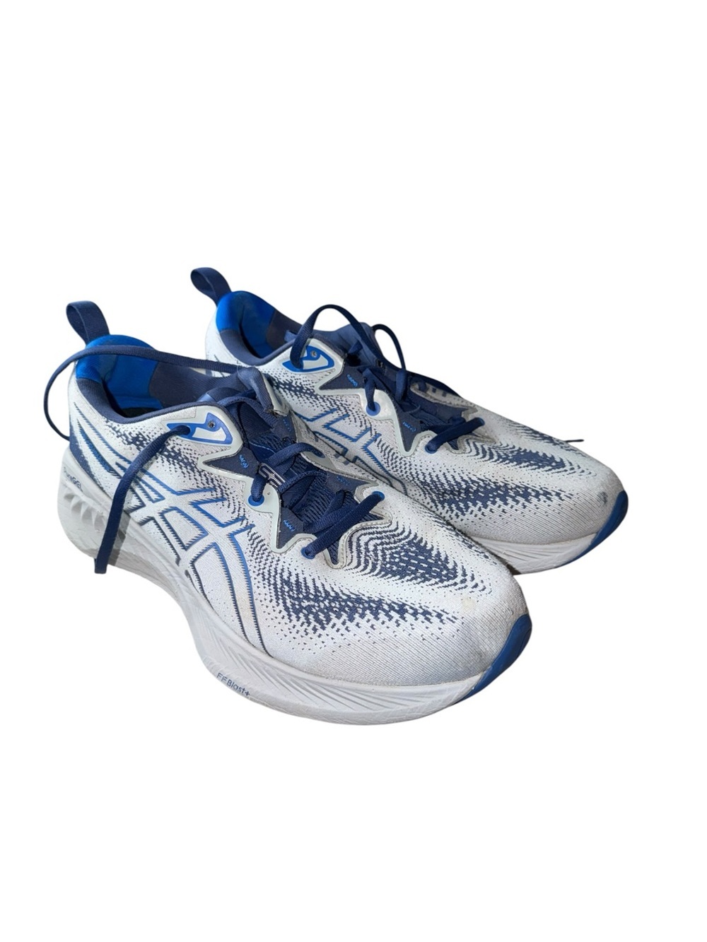 Asics White and Navy Blue Men's Running Shoes